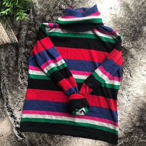 Rainbow Striped Turtleneck